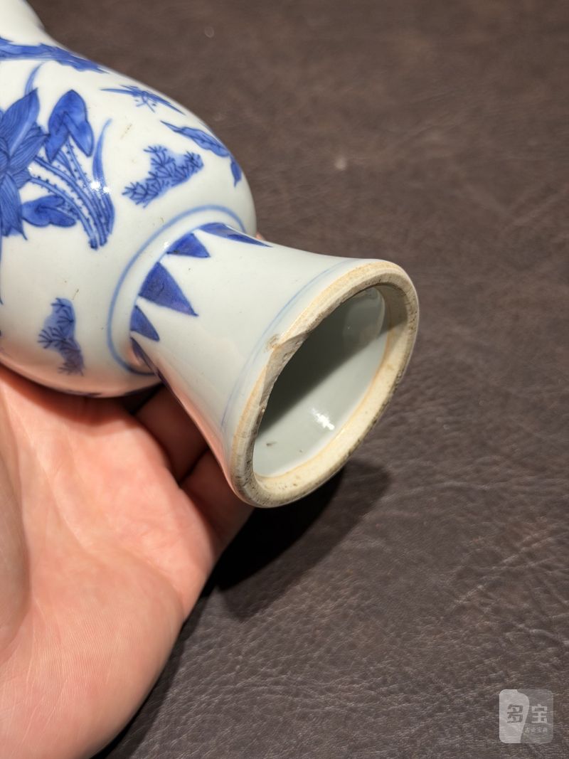 明崇祯 青花花卉纹高足杯 - 图13